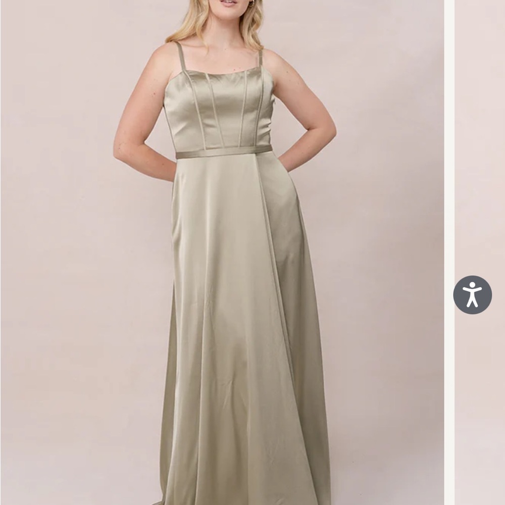 Revelry nova satin bridesmaid dress sage